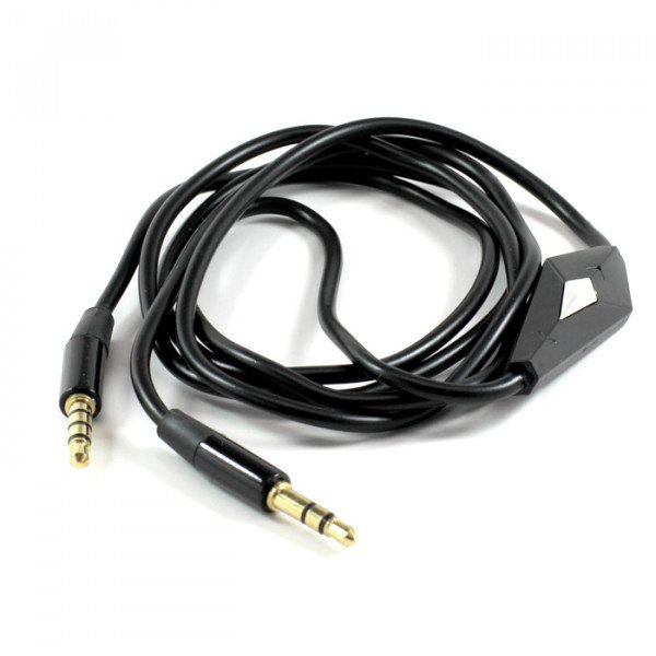 Wholesale Auxiliary Cable with MIC 3.5mm to 3.5mm Cable (Black)